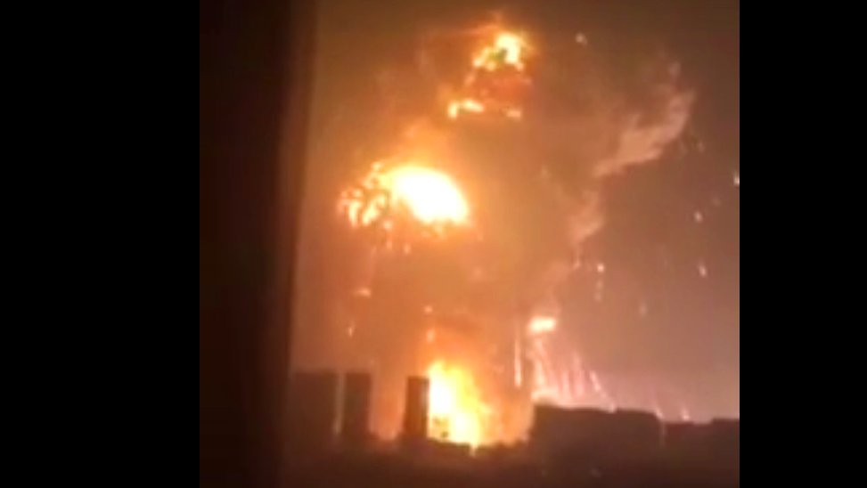Heftige Explosionen in chinesischer Hafenstadt Tianjin, 2015.