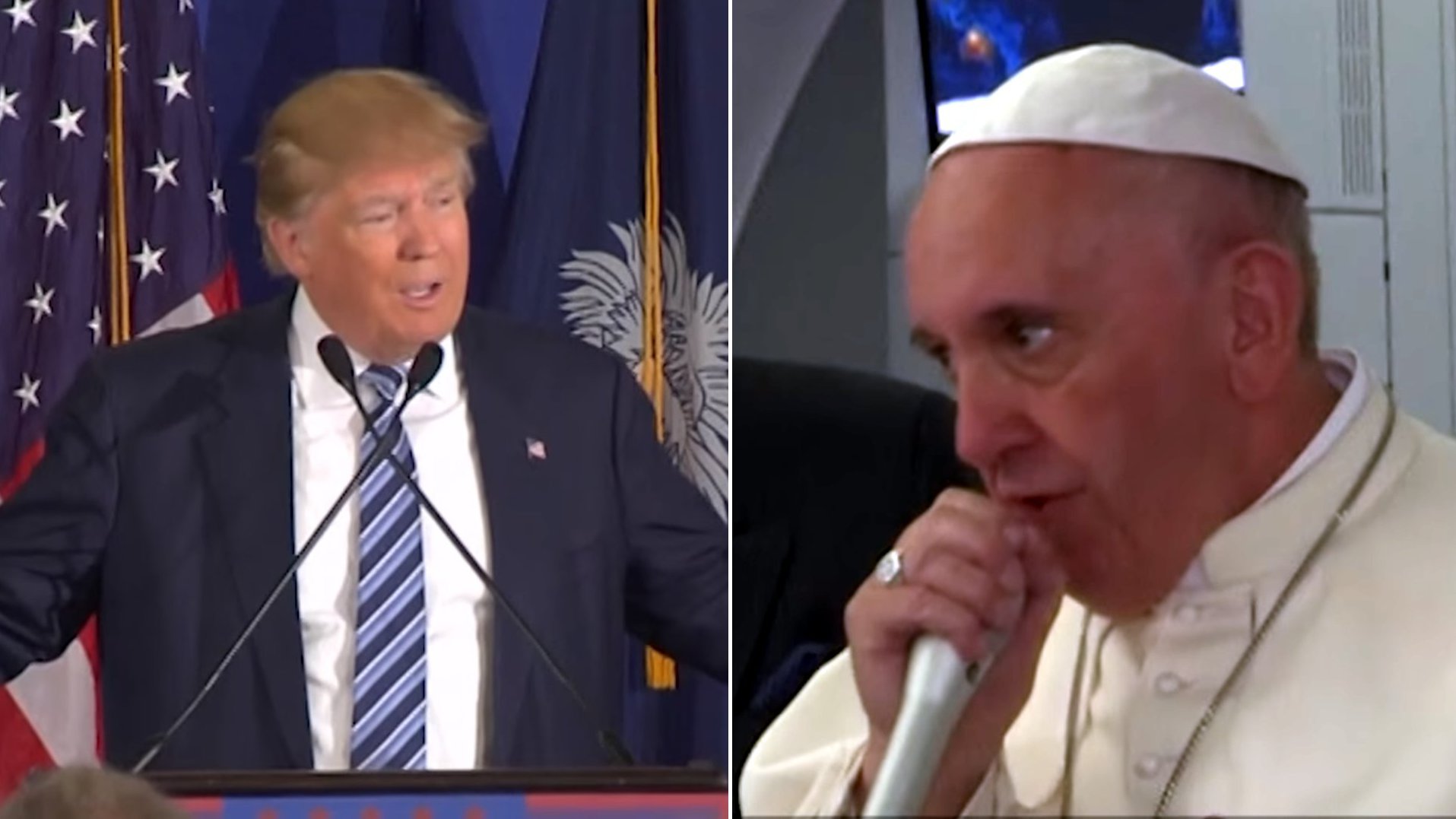 Donald Trump vs. Papst Franziskus, 2016 (Video)